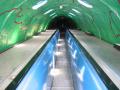 background: Inside the Atomium, Brussels, Belgium.
