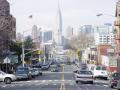 background: View on Manhattan ...