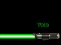 background: yoda's lightsaber
