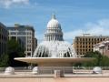 background: Monona Terrace Fountain