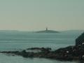 background: Memorial seen off the coast of Bailey Island, Maine