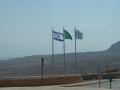 background: Israel Flag in Desert 