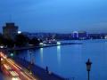 background: Thessaloniki in blue