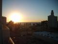 background: Pacific Sunset With Structures