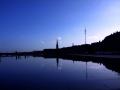 background: Bordeaux at night (France)