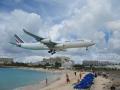 background: A340 over Maho Beach