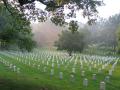 background: Arlington National Cemetery after a storm